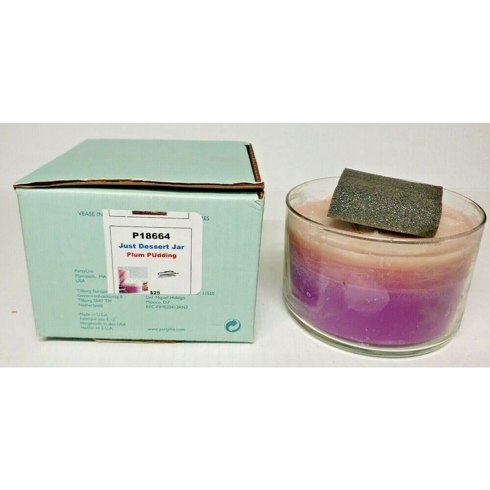 Vintage Partylite Just Dessert Jar Plum Pudding Tart Jar New Box P1J/P18664‎